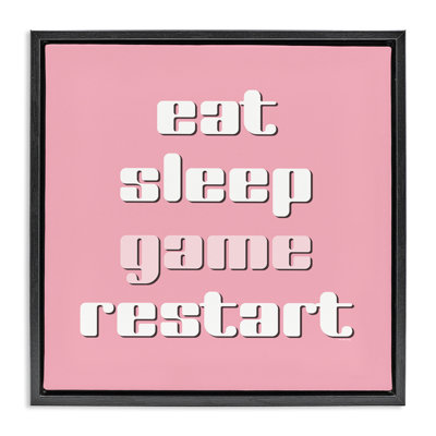Gamer Phrases on Pink Floating Frame, design by Yass Naffas Designs
