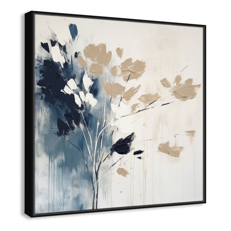 «Bliue Earthly Neutralité I» par Irena Orlov, L 37,5 po x H 37,5 po, Toile avec cadre, Black Floater
