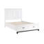 Lit plateforme grand avec rangement dans le tiroir de la chambre à coucher, lit en bois à finition tactile en bois blanc, rangement pour