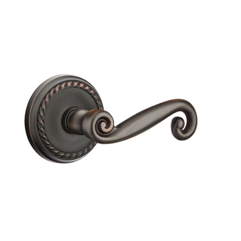Poignée de porte Passage (Hall & Closet) avec rosette, Bronze huilé, Droite