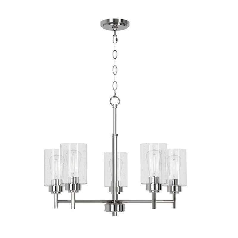 Wexton 5-Light 24” Wide Chandelier, Brushed Nickel