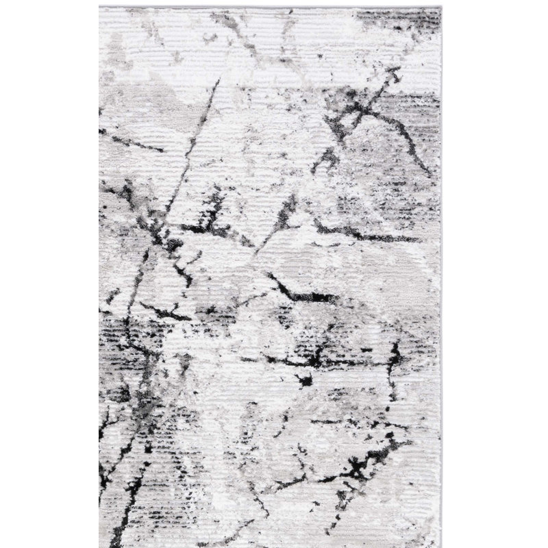Tapis gris / noir Milstein, Tapis de couloir 2 pi x 8 pi