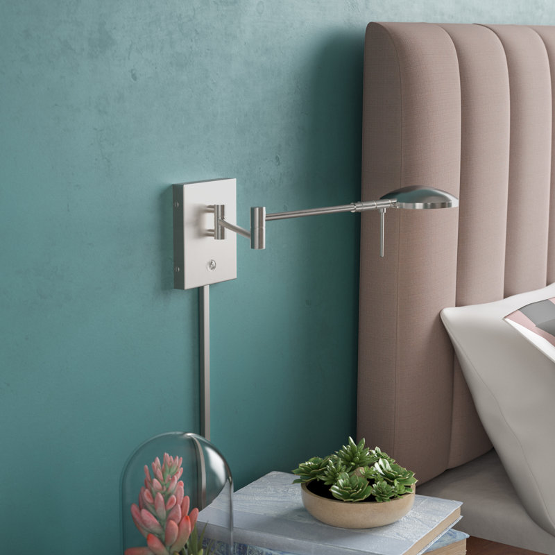 Bras pivotant à 1 lumière à intensité variable Creasey, Nickel brossé