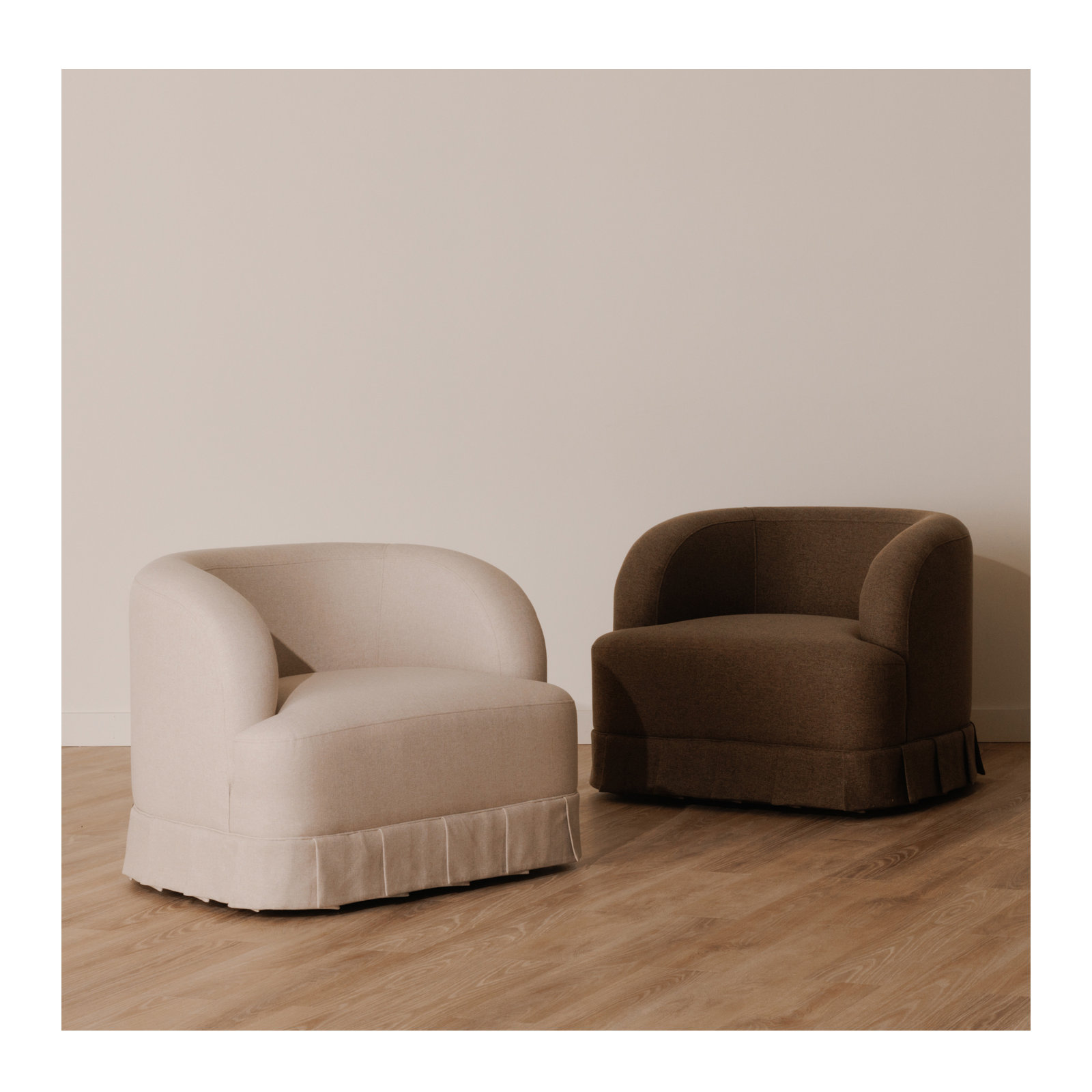 Milo Swivel Chair, Brown Polyester