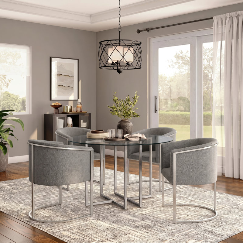 Meadville Dining Set, 30" H x 48" W x 29" D, 5 Pieces: Table, 4 Chairs