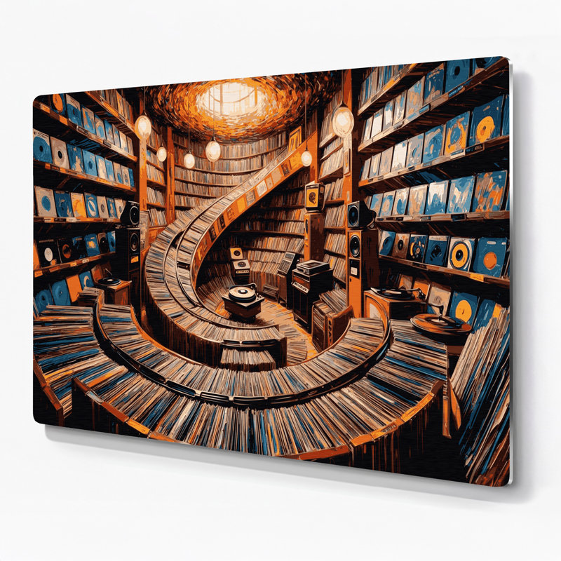Art mural en métal brun, H 11 po x l 14 po
