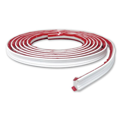 Moulure pelez et collez à garniture flexible blanche