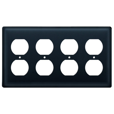 Plain 4-Gang Duplex Outlet Wall Plate