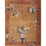 Soft Neutral Color Antique Chinese Art Deco Room Size Wool Pile Rug