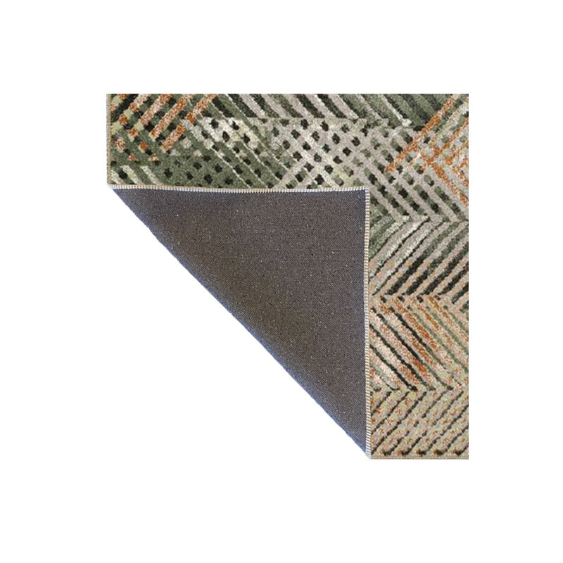 Tapis décoratif à motif géométrique Zigzag, Sous-tapis carré 3 pi 3 po inclus
