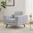 Chenille Armchair With Solid Wood Legs-2136371744