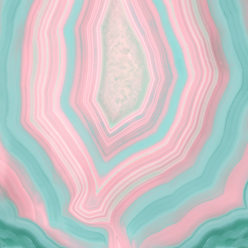 «Pink and Teal Agate» par Emanuela Carratoni, reproduction sur toile tendue, L 30 po x H 30 po