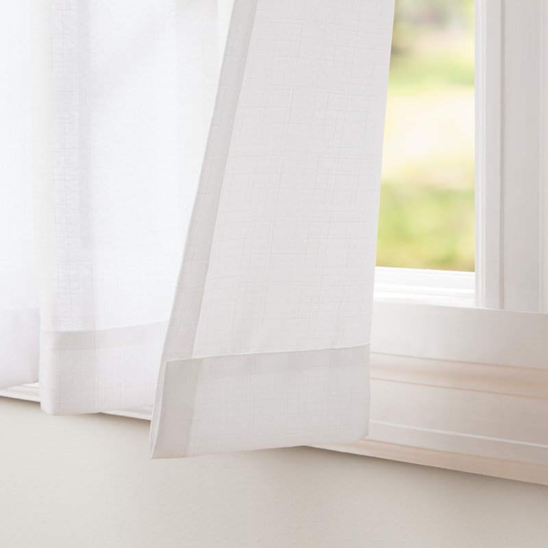 Panneaux de rideaux semi-transparents de couleur unie avec œillets Loha GT Aaliyah, Blanc hivernal, l 54 po x L 120 po