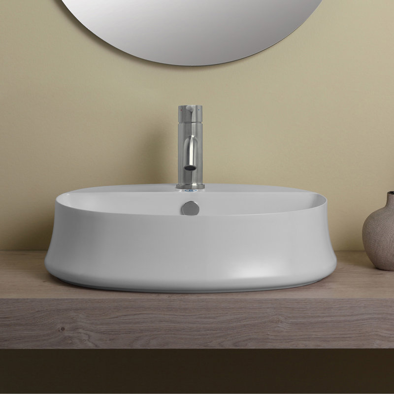 Britannia 23.62" x 17" Oval Above Mount Basin with Single Faucet Hole Drill