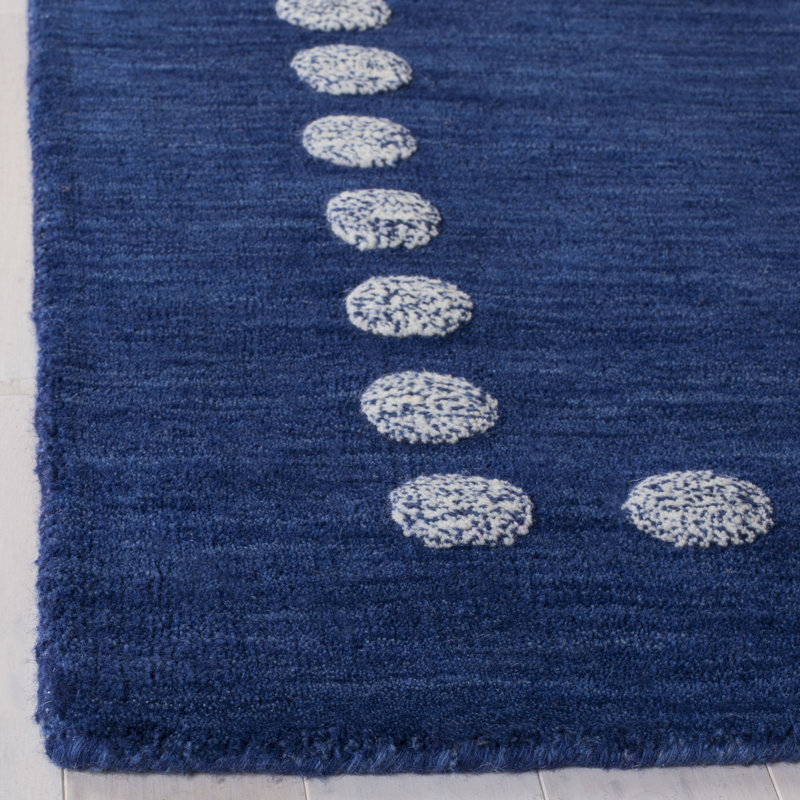 Antaeus Kids Hand Loomed Wool Rug, Rectangle 8' x 10', Navy