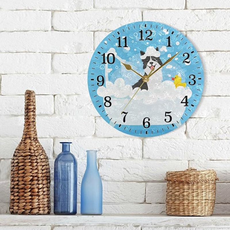 Horloge murale silencieuse pour salle de bain JUNZAN