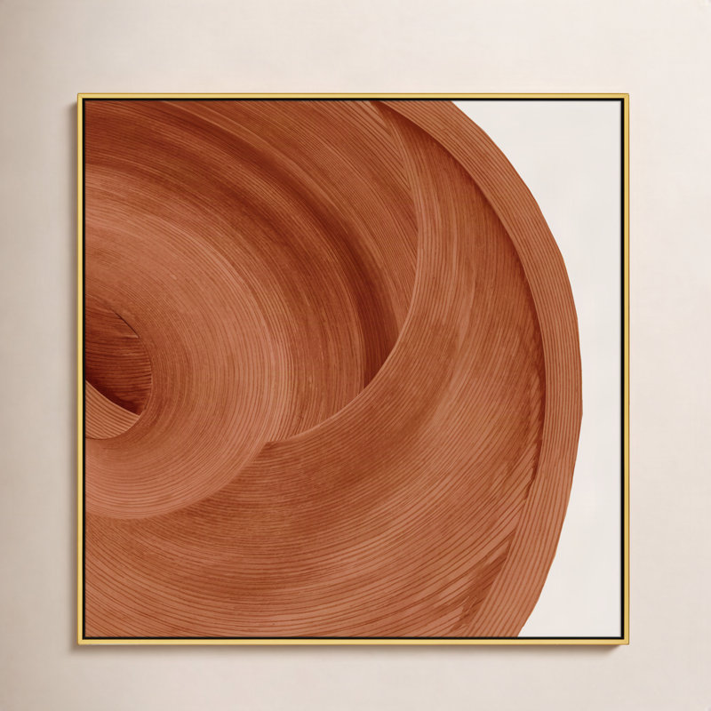 Thormond Affogato - Cadre flottant, reproduction d'art sur toile, H 46,5 po x l 46,5 po x P 2 po, Or