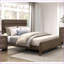 Structure de lit en bois d'hévéa massif de très grande taille Eastern - Finition noyer foncé durable pour les chambres à coucher