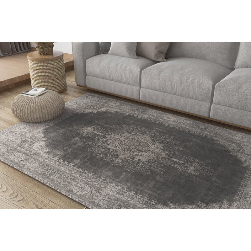 Tapis oriental en coton / polyester tissé à la machine Keltner, Tapis de couloir 2 pi 6 po x 7 pi 6 po