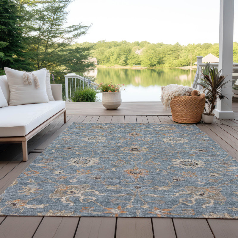 Tapis d'intérieur / extérieur bleu Clara , 10 pi x 14 pi