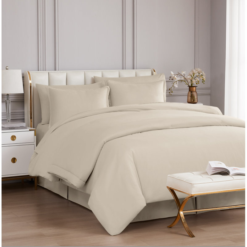 1 pièce Jupe de lit en microfibre sur mesure avec coins ouverts sur le bas et un pli de chaque côté, Vanille française, Grand