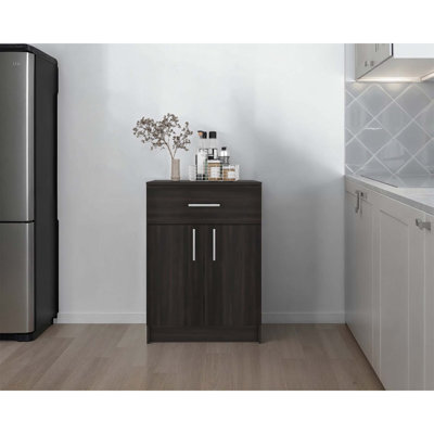 Compact 2-Door Kitchen Pantry with Drawer, Space-Saving and Durable Storage Solution for Small Kitchens