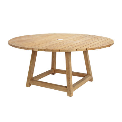 Table de salle à manger d'extérieur en teck George - Naturel