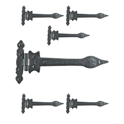Spear Tip Wrought Iron Strap Hinge