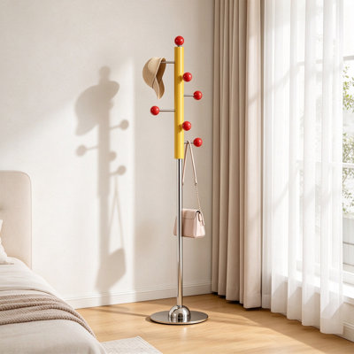 Engineered Wood Stainless Steel Coat Rack