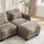 Canapé en forme de L avec coussin délicat, forme ergonomique et repose-pieds mobile-2010519752