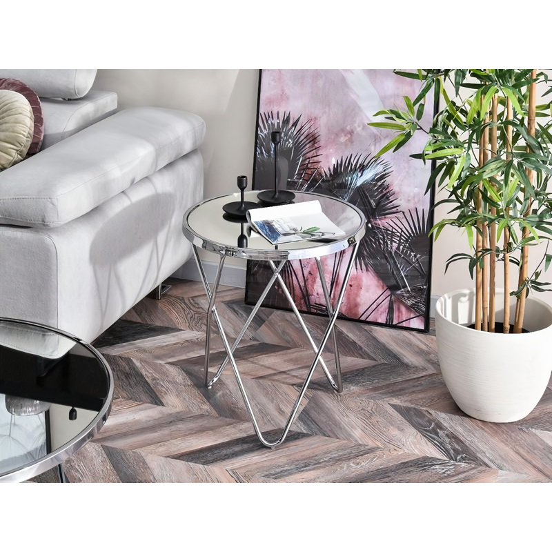 Aliyah Frame Coffee Table, Chrome, Silver