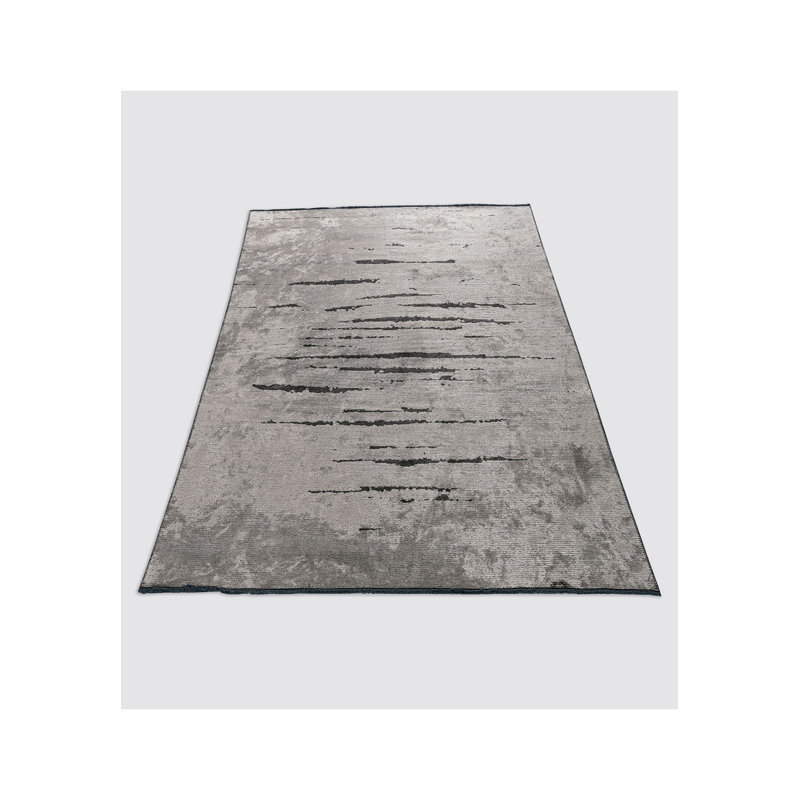 Rayanah Rectangle Abstract Cotton and Viscose Indoor / Outdoor Area Rug, Rectangle 6'6" x 9'10"