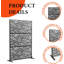 Metal Privacy Screen 182.9cm H X 119.4cm W, Outdoor Privacy Screens And Panels, 3-Panel Outdoor Divider With Stand,Leaves-882019251