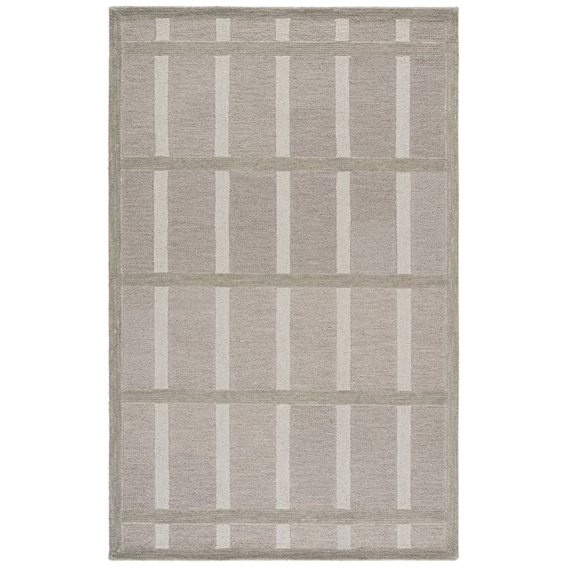 Tapis géométrique Genre 850 tufté à la main, 80 % laine, 20 % coton, Square 6'