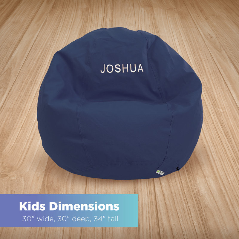 Fauteuil à billes monogramme en coton | Rempli de billes de polystyrène et de mousse CertiPUR | Parfait pour les adolescents et les adultes