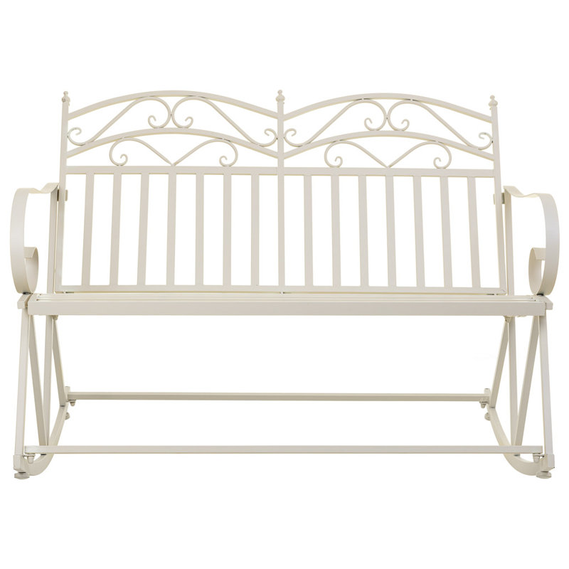 Ariauna Iron Outdoor Bench, White