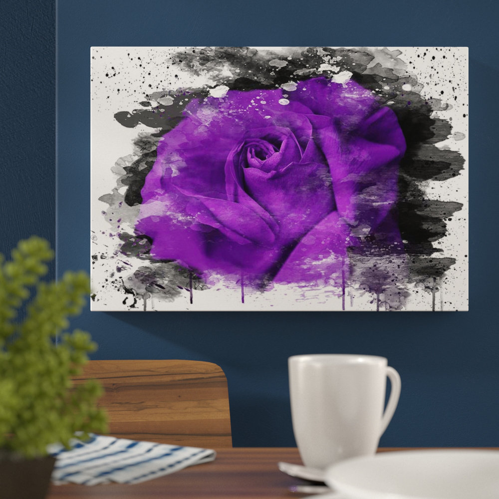 Flower Purple Rose - Wall Art