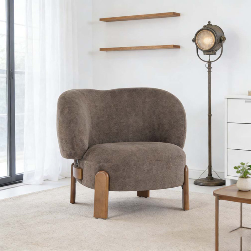 Fauteuil à oreilles, Marron foncé