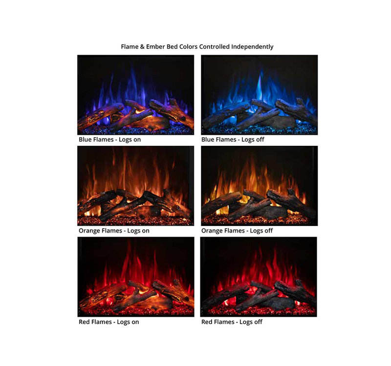 Modern Flames Black Electric with BTU 5000, 26" H x 35.75" W x 9.8" D