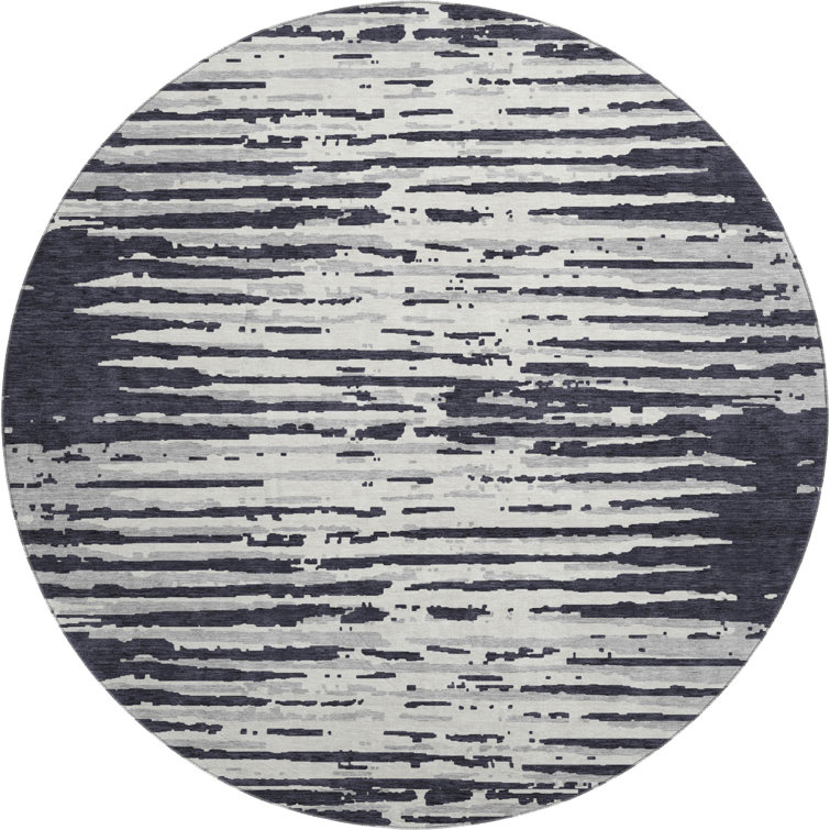 Premium Machine Washable Prisco Black Rug