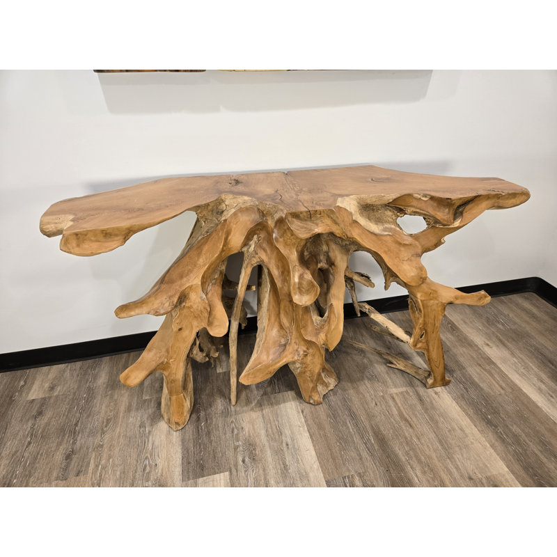 Carved Teak Root Console Table