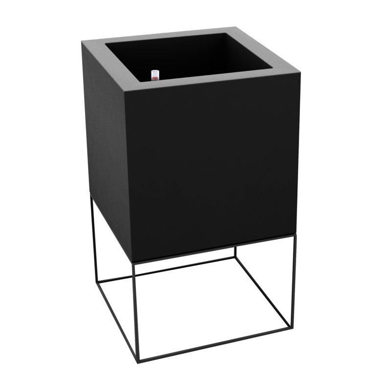 Vela Resin Pot Planter, 39.25" H x 23.5" W x 23.5" D, Steel