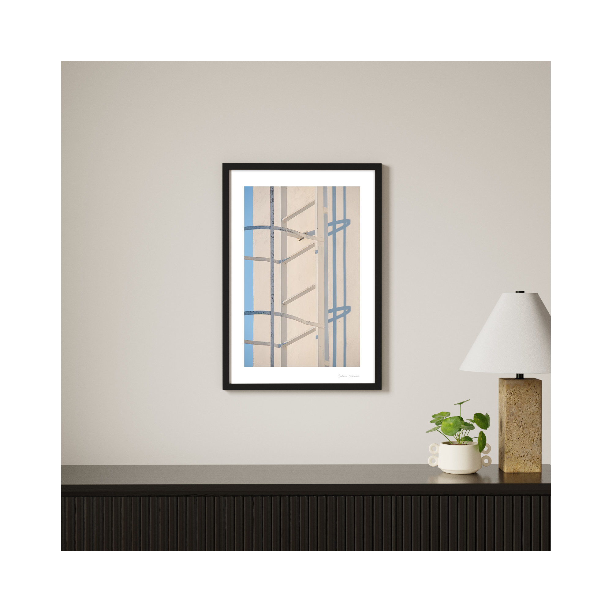 Lowell White Fragments from Greece 3 by Svetlana Smirnova - Picture Frame Photograph, 38" H x 26.5" W x 1.25" D, Black