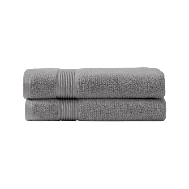 Ensemble de serviettes de bain 2 pièces en coton anti-microbien Supima Sömn, Gris