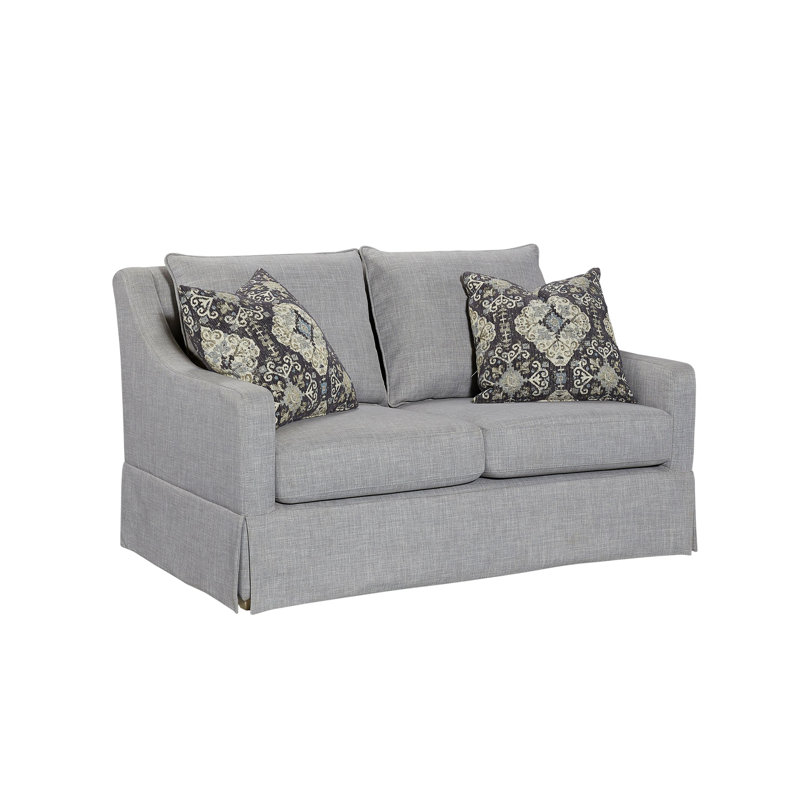 Causeuse avec jupe, coussins réversibles et 2 coussins