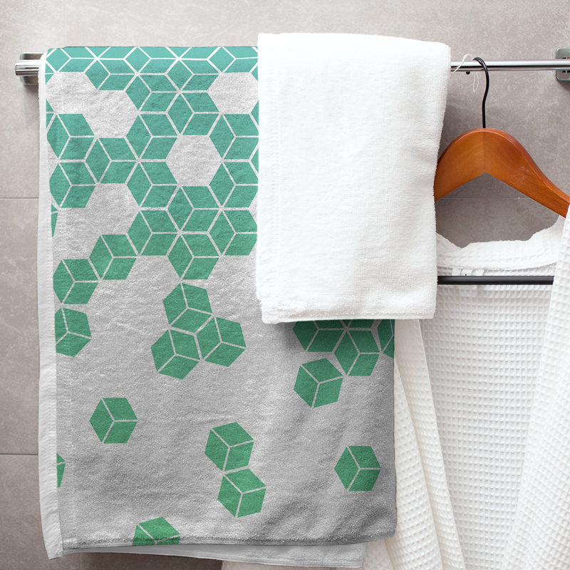 Katelyn Elizabeth Cotton Blend Bath Towel, Blue/Green