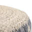 Pouf rond de 18 pouces de largeur en jute et coton tissés à la main gris et naturel