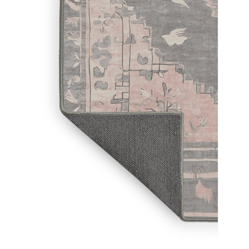 Tapis gris soyeux et moelleux, Rectangle 6 pi x 9 pi