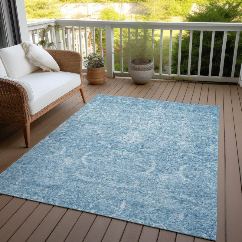 Tapis d'intérieur / extérieur bleu Dahana , 3 pi x 5 pi