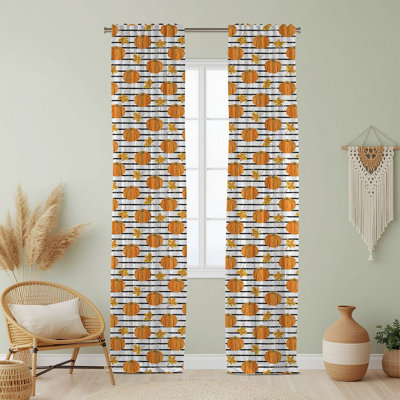Semi Sheer Fruit Print Curtain Single Panel